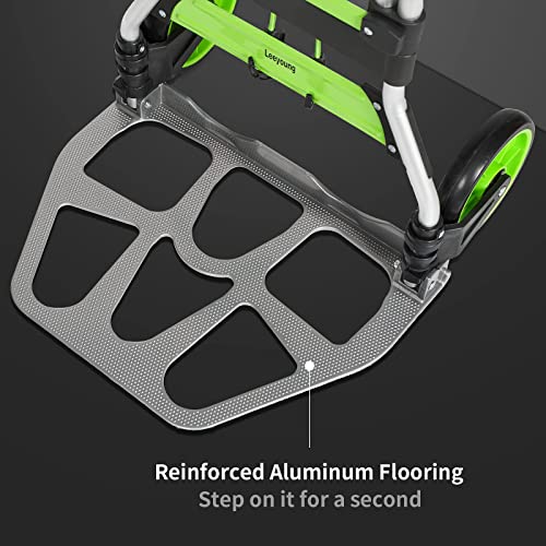 Leeyoung Folding Hand Truck And Dolly,309 Lb Capacity Aluminum Portable Cart With Telescoping Handle And Pp+Eva Wheels #TOP4