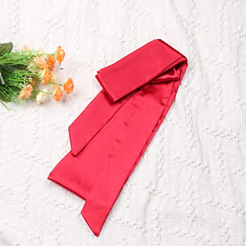 Amosfun Wedding Satin Sash Belt Bridal Dress Silk Ribbon Bow Waist Belt For Formal Wedding Occasion (Red) - Image 4