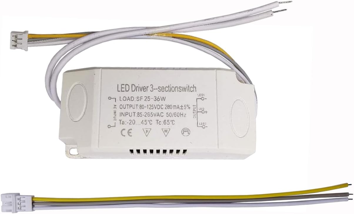 LED Driver 25-36W for Multi-Color Ceiling Strip Spot Light Module Panel, Replacement LED Power Supply Adapter Starter Transformer, Input AC85-265V Output DC80-125V