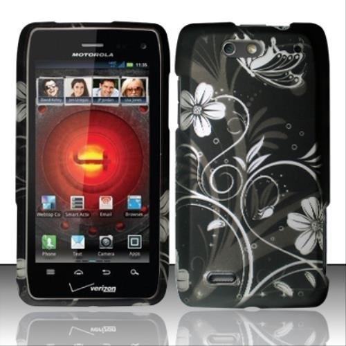 For Motorola Droid 4 XT894 (Verizon) Rubberized Design Cover - White Flowers For Motorola Droid 4 XT894 (Verizon) Rubberized Design Cover - White Flowers