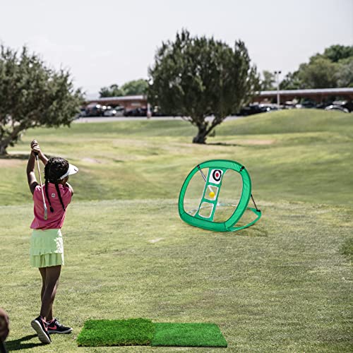 HOW TRUE Pop Up Golf Training Net, Indoor/Outdoor Practice Net with 12 Balls, Mat and Tee Combo, Accuracy Target for Swing Practice (Green) - Thumbnail 6