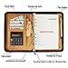 Gift for Men,SAYEEC A5 Executive Conference Folder Travel Portfolio Ringbinder Folio Zip Around PU Leather Loose Leaf Refillable Lined Paper Business Notebook Zipped Organiser with Calculator