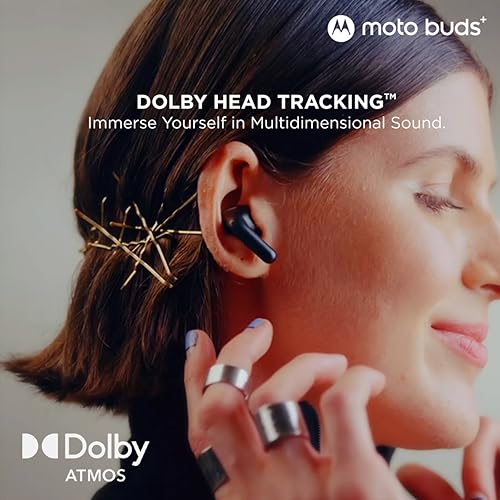 Image of Motorola Moto Buds+ (Forest Grey) | Sound by Bose | ANC up to 46 dB | Dual Drivers 11mm+6mm | Dolby Head Tracking | LHDC Hi-Res | 38 hrs Total | Fast & Wireless Charging | IP54 | BT 5.3, multipoint