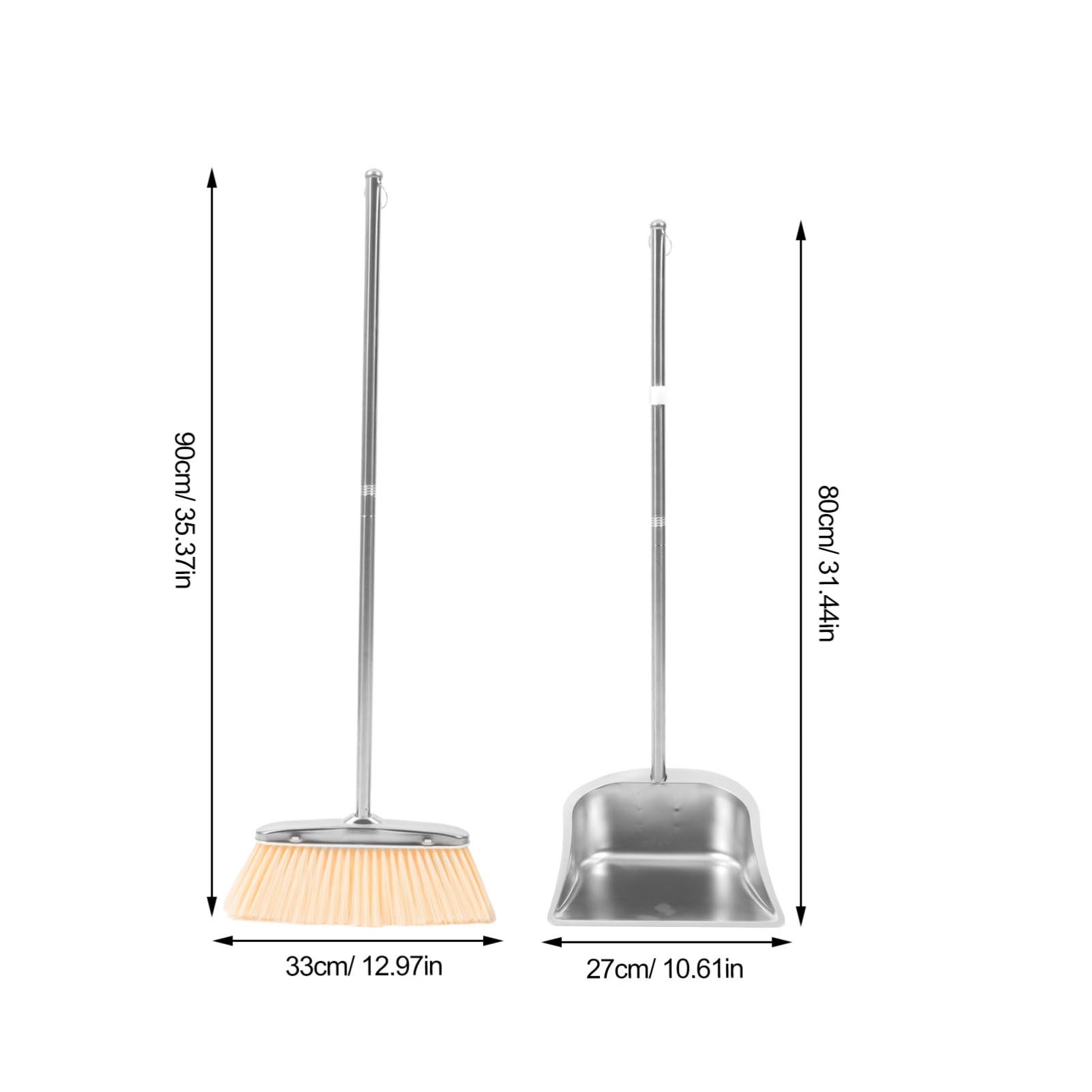 OUNONA 1 Set Scopa e Paletta Acciaio Inossidabile Accessori per Pulizia Casa e Dormitorio Design e Resistente per Ogni e Facile da Conservare e Utilizzare