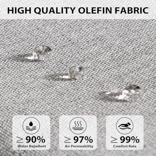 Sundale Outdoor Olefin Deep Seat Cushion Set Of 2, Patio Chair Cushion And Pillow, Water-Resistant Sectional Sofa Pad With Straps Light Gray thumb #1