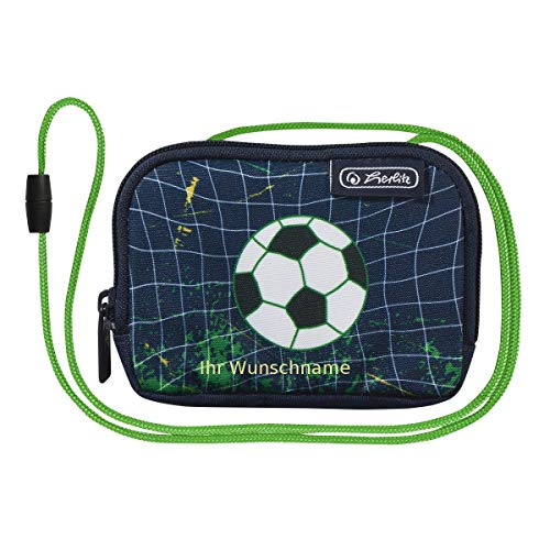 Preisvergleich Produktbild Herlitz Kinder Brustbeutel mit Gravur / Geldbörse / Geldbeutel / "Fußball"