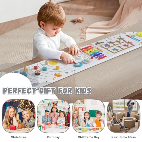 Image of Spacocld Rocket Activity Wall Busy Board Panels - Sensory Wall Panel for Kids, Montessori Toddler Wall Activity Board(5PCS)