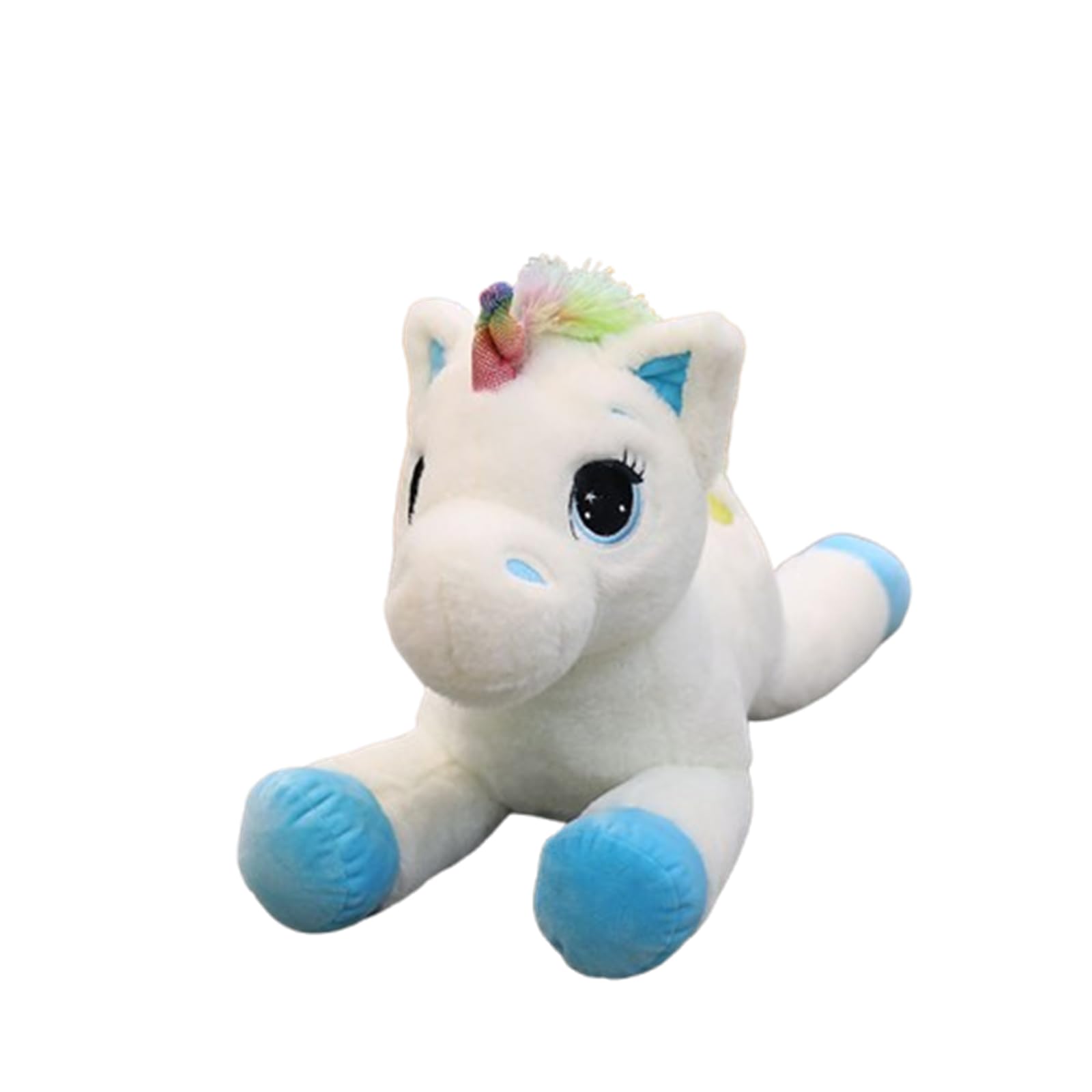 AMOSIJOY Licorne en Peluche Arc-en-Ciel, Peluche Licorne Douce avec Crinière Multicolore Brilliante, Jouet Câlin Fantastique pour Enfants Filles et Garçons (A,LAN,80cm)