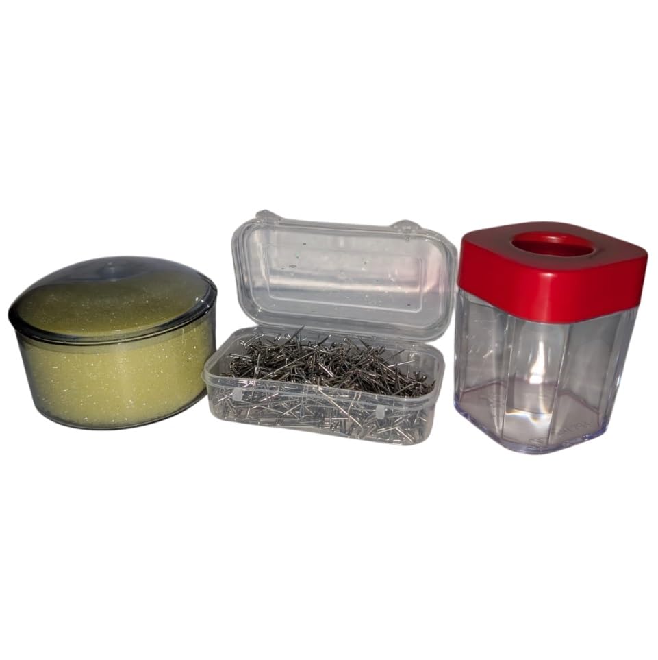 Sponge Damper PAD Water Moisture PAD for Money Counting Pin Clip Magnetic Holder Pin Clip Dispenser with T-Shaped Paper Pins-image-46