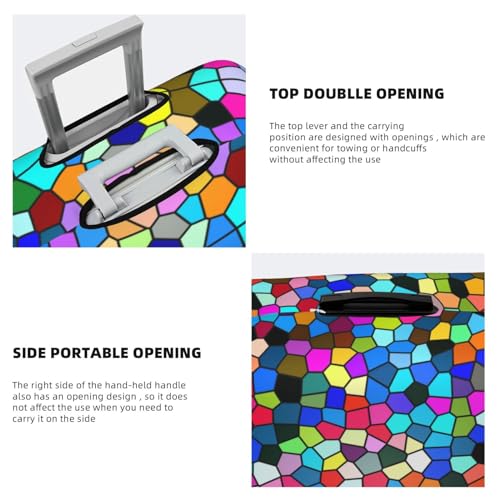 Travel Luggage Cover Protector - Colorful Tie Dye Stained Glass 2 Washable Suitcase Covers For 18-32 Inch Luggage3