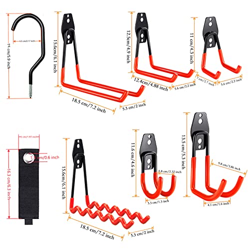 Tang-Df Garage Hooks Heavy Duty , 30 Pack, Tool Hangers For Shed Garage Wall Hooks, Utility Hooks For Power Tools,Ladders,Bikes,Bulk Items,Hoses And More Equipment, Anti Slip Design ., Red #TOP2