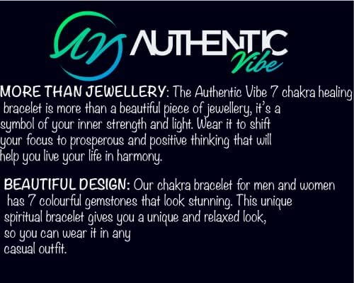 AUTHENTIC VIBE Chakra Bracelet  Reiki Chakra Bracelet for Men and Women Spiritual Bracelet with 7 Gemstones  Beautiful and Colourful Design  Yoga Crystal Natural Stone Jewellery