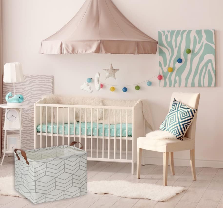 Miniatura 6 de HIYAGON- Caja rectangular de almacenamiento, canasta para bebés, niños y mascotas, de tela, plegable, para organizar juguetes, canasta de cuarto de