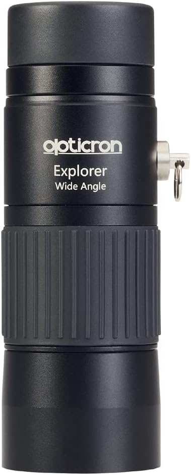 Opticron Explorer WA ED-R 10x42 Monocular, side view with branding.