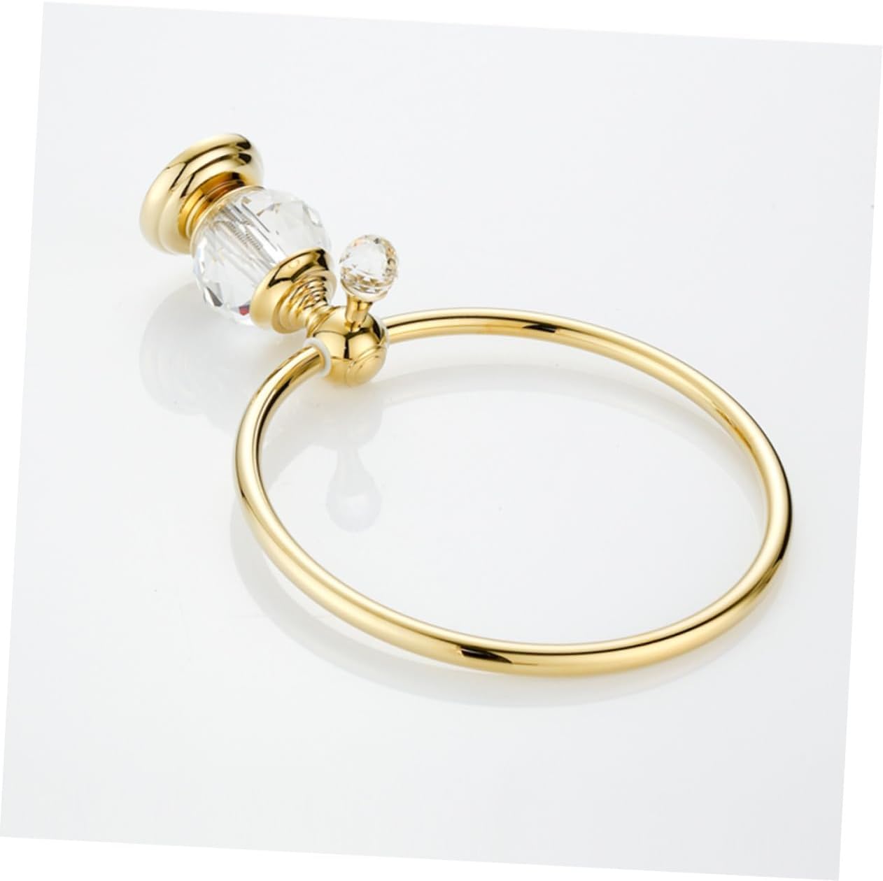 Refined Copper Towel Ring Wall Mounted Holder with Rotation Polished Gold Finish Rustproof Bathroom Pendant Ring for Elegant Bathroom Organization