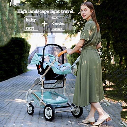 sportieve kinderwagen voor kinderen 3 in 1 kinderwagen wandelwagen opvouwbare luxe baby wandelwagen Anti-shock Springs… - Afbeelding 3