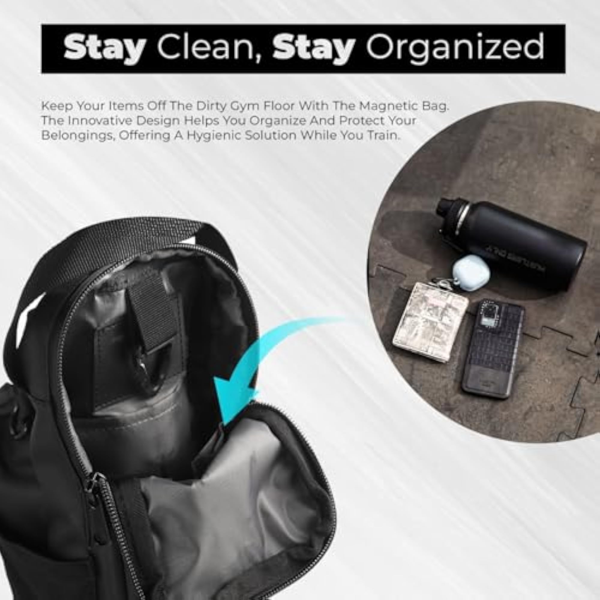Magnetic Gym Bag with Lockable Protection and Pockets