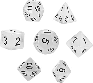 ibasenice 1 Conjunto 7 Pçs Dados Multifacetados Luminosos Dados De Role Playing Dados De Seis Lados Dados Divertidos Dados De Acrílico Dados De Festa De Aniversário Dados De Favor Trpg