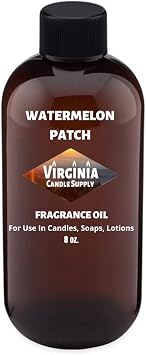 Virginia Candle Supply Watermelon Patch Fragrance Oil 8 oz Bottle for Candle Making, Soap Making, Room Sprays, Lotions, Car Fresheners, Slime, Bath Bombs, Warmers