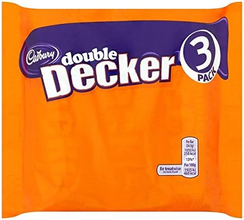 British Cadbury's Double Decker - Pack Of 3 - Ships From The UK - Case Of 8 x 8 Packs
