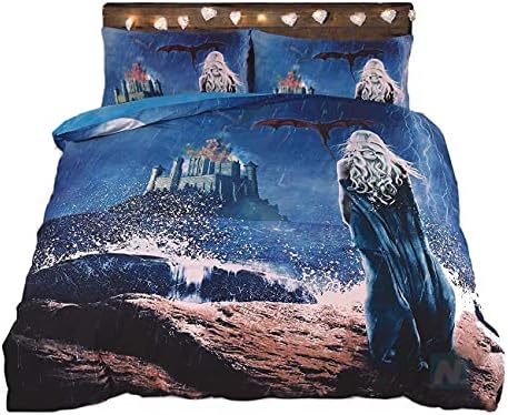 Northern Luxe NORTHERNLUXE - 3D Duvet Cover set Animal Effect for Children's and Adults Printed Quilt Bedding Set with Pillow Cases (Wolf, Double)