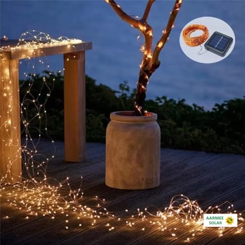 Image of Aarmee Solar Fairy String Light 120 LED, 40ft, 8 Modes, Warm White