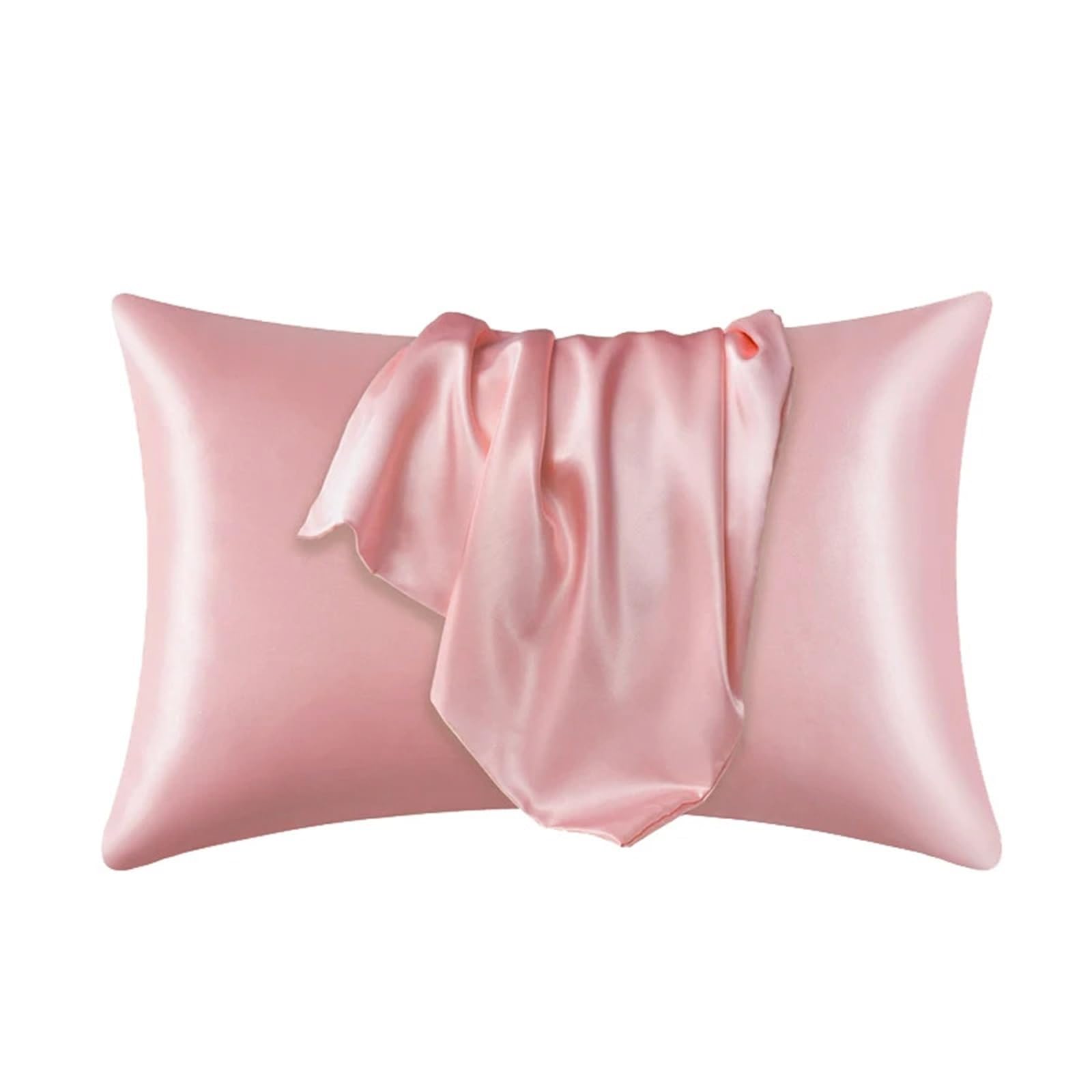 Silk Pillowcase Satin Pillowcases Smooth Pillow Covers For Hair Skin(Pink)