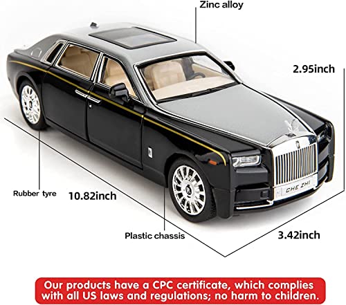 Image of 1:24 Scale Big Size Rolls Royce Phantom Toy Car | Metal Pullback Diecast Car for Kids with Openable Doors, Sound, Light Effects Toy for Car Enthusiasts (Color As Per Available)
