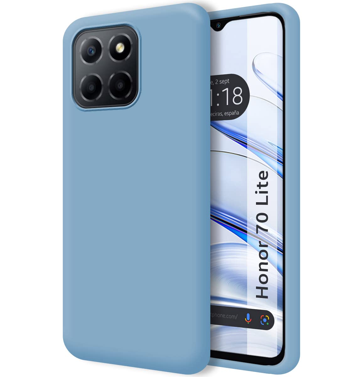 Silicone Liquid Ultra Soft Case for Huawei Honor 70 Lite 5G Blue