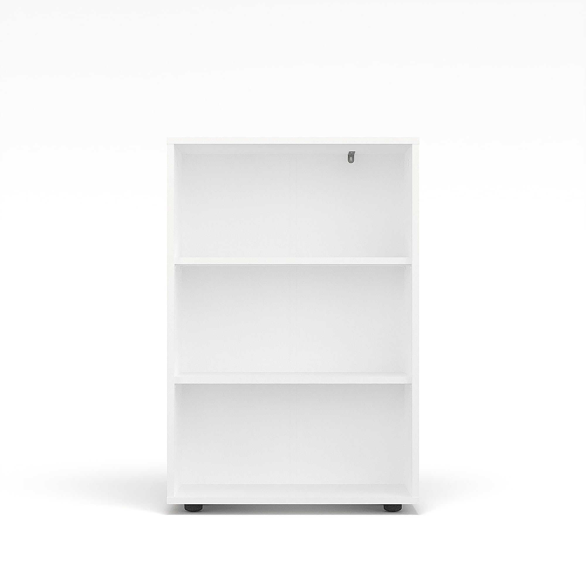 KOMTO Regal 60 cm breit Weiß - Bücherregal mit 3 Ebenen und Höhenverstellbare Regale, Standregal, Aufbewahrungsregal | Bookshelf Lumo 60 x 90 x 24 cm (BxHxT)