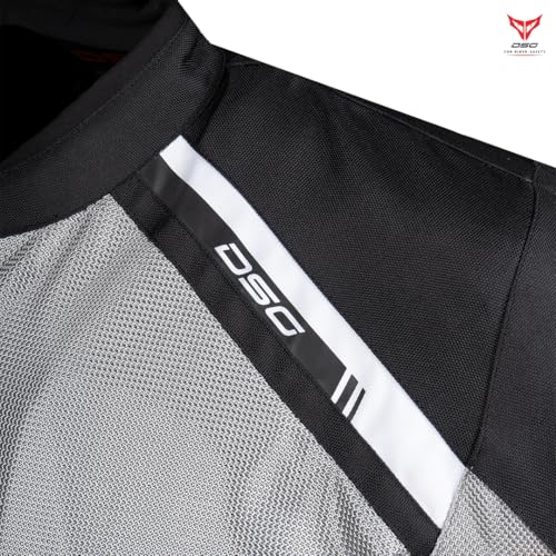 Image of DSG Aire Mesh 2 Riding Jacket- Light Grey Black White (Size-2XL)