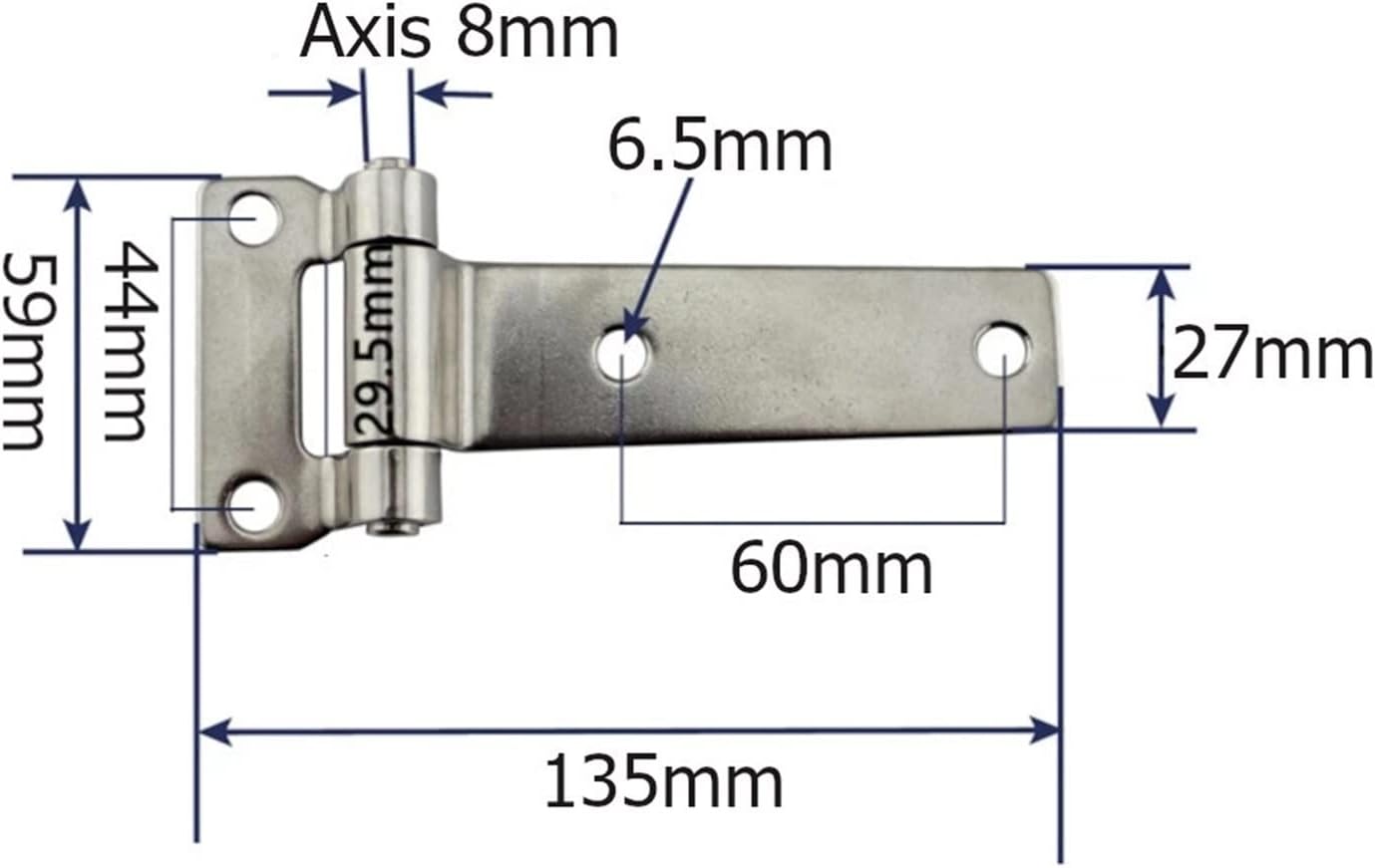 Hinges,Door Hinges Internal, 4Pcs Marine Grade Stainless Steel T-Shaped Container Hinges, Truck Deck Door Hinges, Used in Ships, Containers, Etc