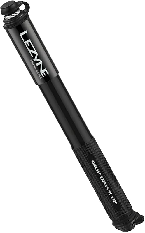 Grip Drive HP Bike Hand Pump | High-Pressure 120 PSI, Durable Aluminum Construction, ABS Flex Hose, Presta and Schrader Compatible, Frame Mount Included