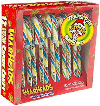 Warheads Super Sour Wild Berry Flavoured Candy Cane - 12 Cane Pack