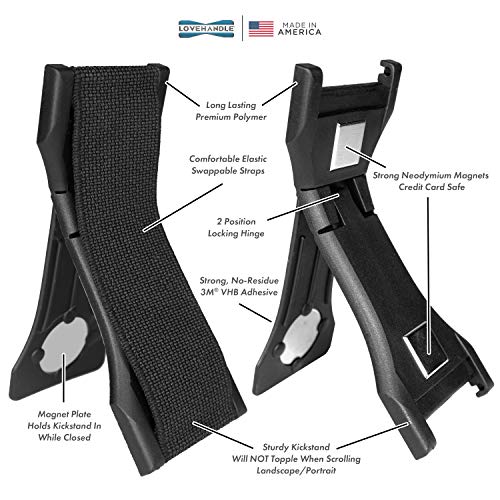 Lovehandle Pro Premium Phone Grip - Phone Strap - Magnetic Phone Mount And Kickstand For Smartphone And Tablet - Silver Glitter #TOP6