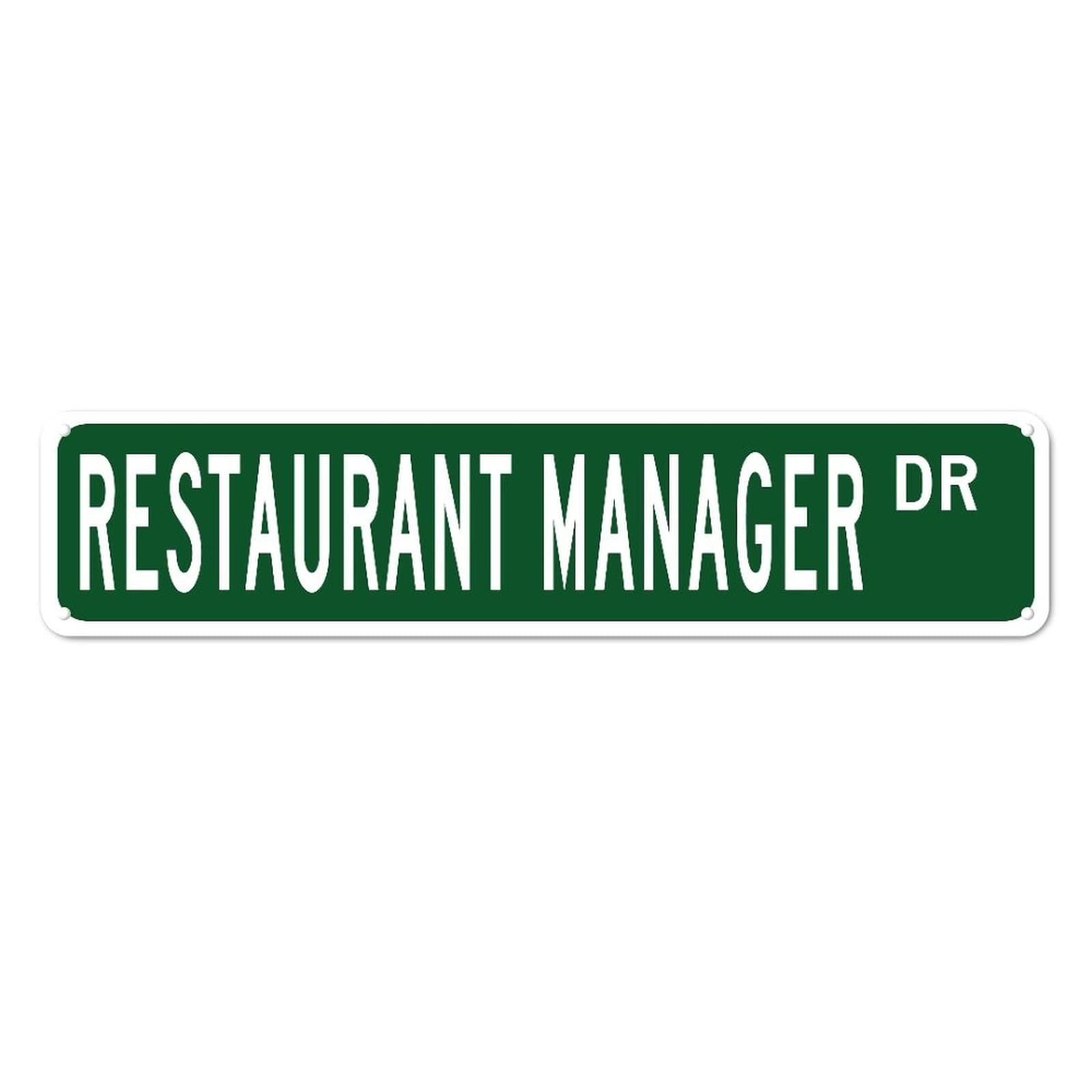 Restaurant Manager DR Retro Tin Signs Aluminum Metal Plaque Porch Decor Home Kitchen Bathroom Club Wall Yard Coffee Funny Decor 4x16 Inch