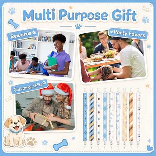 Image of Jetec 54 Pcs Blue Dogs Pens Bulk Ballpoint Pens Sets Stuff Aesthetic Retractable Office Supplies Gift for Student Teacher Writing Journal Planning Notepad Desk Decor for Women Men Nurse Staff