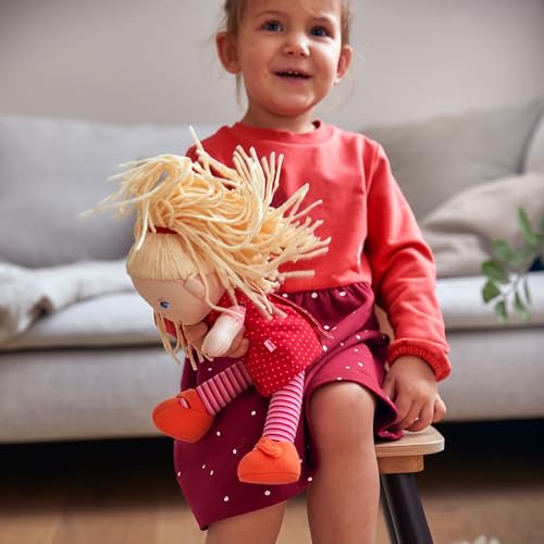 Muñeca suave Annelie de 12 pulgadas con vestido rojo miniatura 2