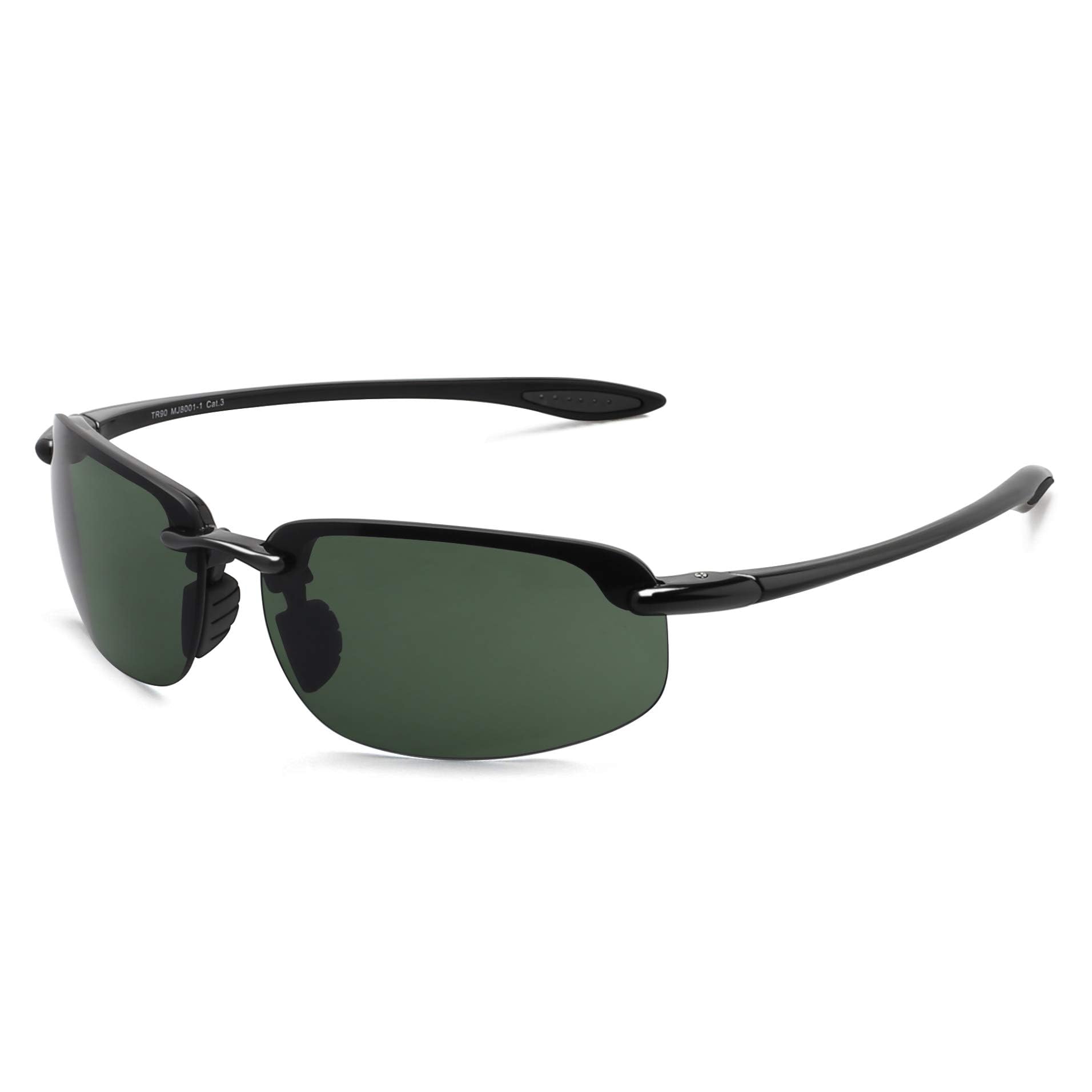JULI Sports Sunglasses for Men Women Tr90 Rimless Frame for Running Fishing Baseball Driving MJ8001
