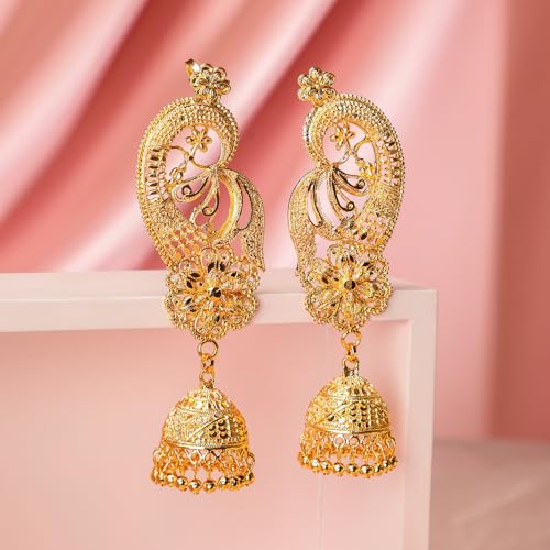 Image of Rubans Ear Cuff Jhumka Earrings Indian Ethnic Jewellery Gift for Women & Girls