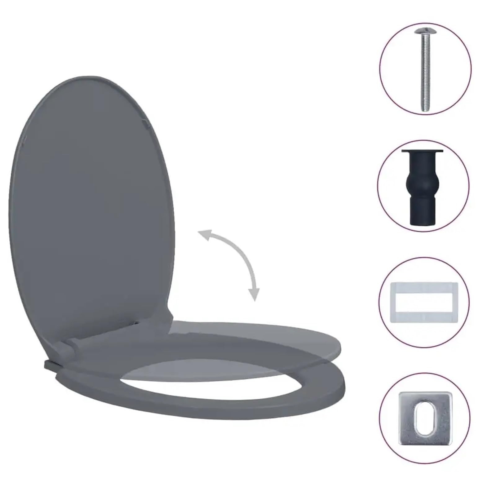 Grauer - Asiento de inodoro ovalado con cierre suave y liberación rápida, accesorio de baño moderno fácil de limpiar para mayor comodidad e higiene, ideal para mejoras y renovaciones del hogar.