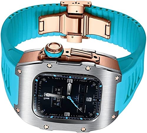 Bracelet caoutchouc sport homme pour Apple Watch 8 style horlogerie urbaine