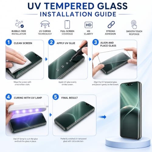 Image of ArmourPro UV Glue Tempered Glass for Tecno Camon 50 Ultra - Curved Screen Protector, 9H Anti Scratch, Edge-to-Edge Coverage, HD Clarity, Smooth Touch