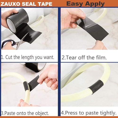 Image of 4inX10ft Rubberized Seal Patch Tape - Waterproof Tape Seal and Patch Leaks for Home RV Roof Plumbing and Pool Repairs, Underwater, Indoor Outdoor