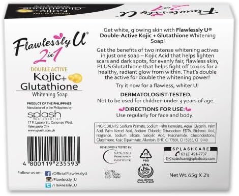 Double Active Kojic + Glutathione Soap, 65g x 2