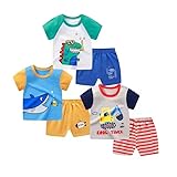 Vagefun Toddler Baby Boy Dinosaur T-Shirt Shorts Set Outfits Infant Tops Pants Sets for Little Kids