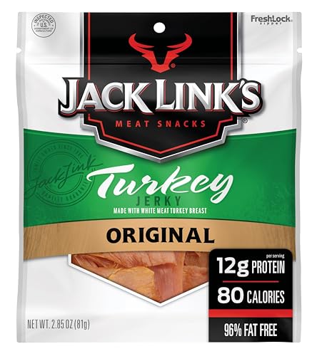 Jack Link's Turkey Jerky, Original Jerky Bag - Flavorful Snack, Ready to Eat Protein Snack with 12g...
