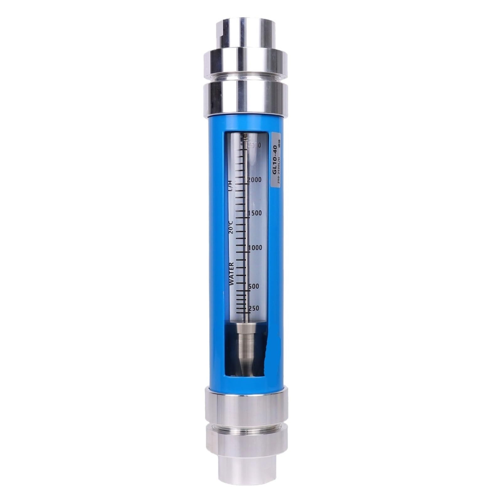 Rotamètre verre liquide 250-2500LPH LZB-VA GL10 DN40 acier au carbone