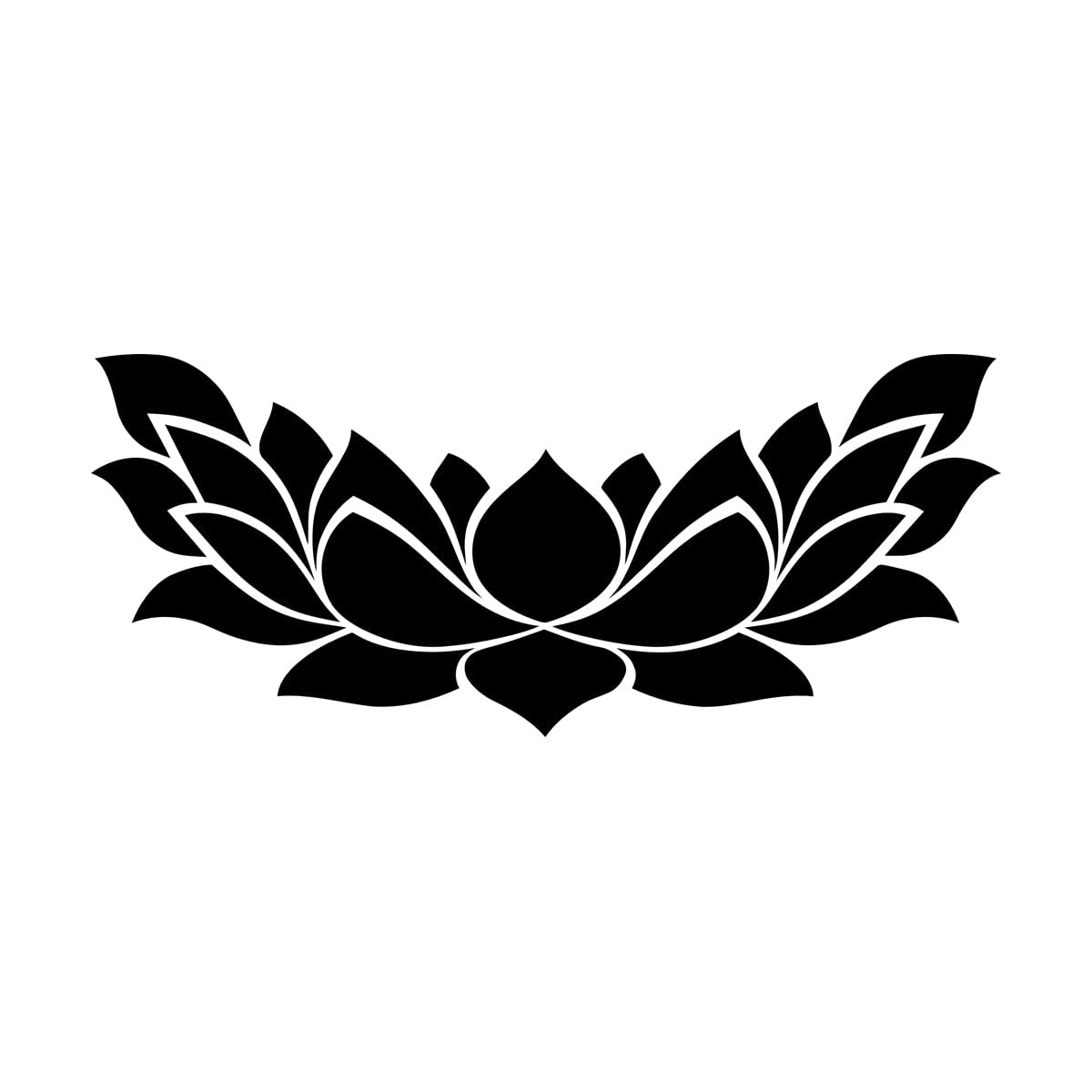 Wall Decals Paster Paper Lotus Flower Yoga Center Floral 28x61.2cm Multi Color Selection Small Black โ image 1