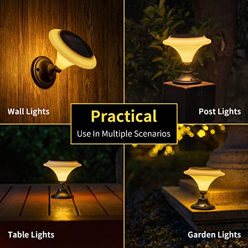 Nora Gift 4Pack Solar Outdoor Lights Waterproof,Solar Pathway Lights,Table Lamp,Solar Wall/Fence Lights,Décor For Patio,Garden,Lawn,Yard,Deck,Fence #TOP5